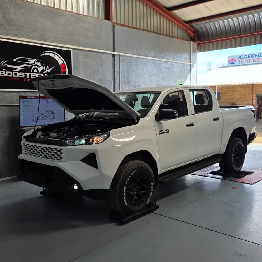 Toyota Hilux in the Boostech Bloemfontein workshop