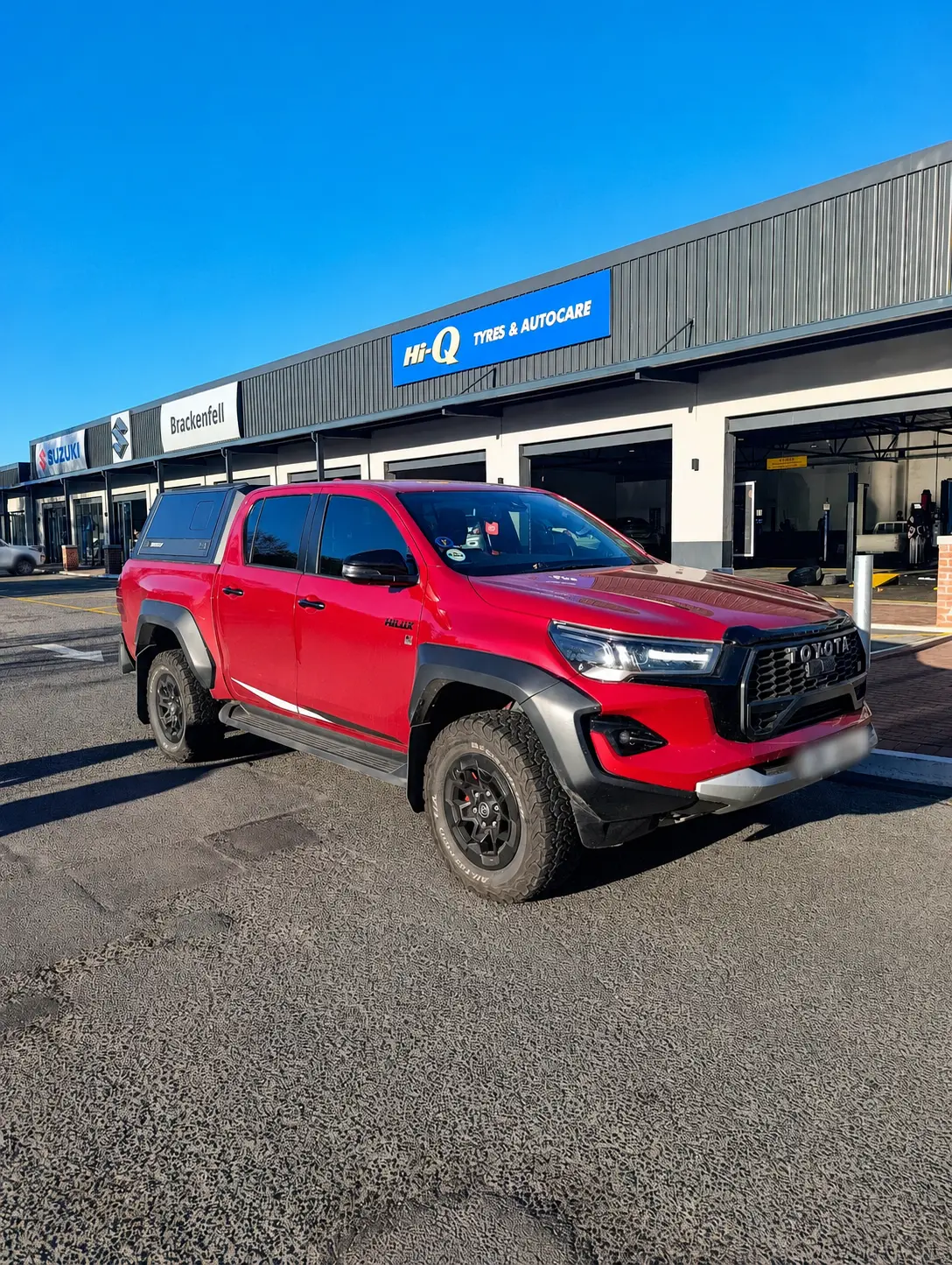 Toyota Hilux outside the Brackenfell workshop in Cape Town