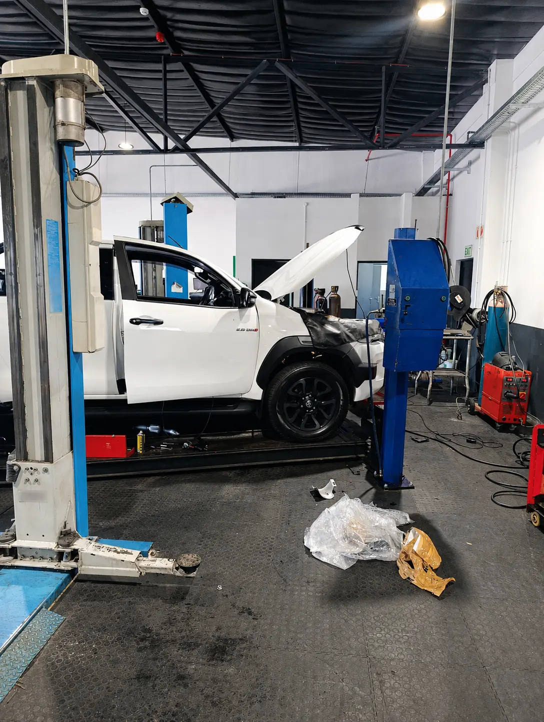 Toyota Hilux undergoing workshop work in Cape Town